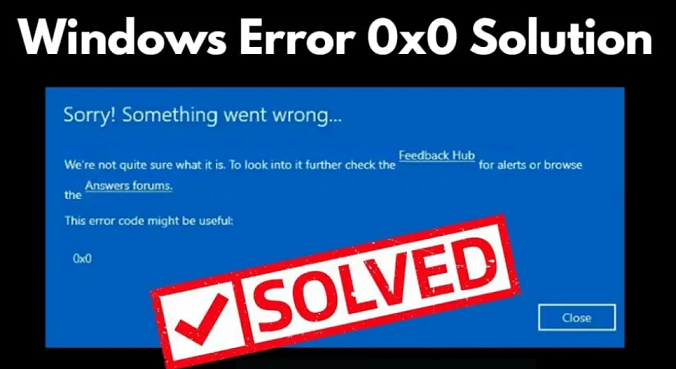 how to fix error code 0x0